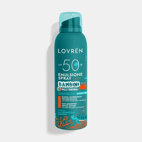 Lovren Solaire Emulsion Spray SPF50+ Children and Sensitive Skin Çocuklar ve Hassas Ciltler için Güneç Kremi 150ML