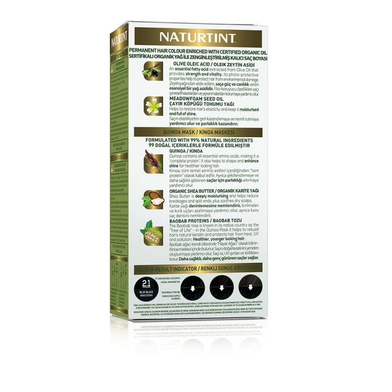Naturtint 2.1 Mavi Siyah Doğal Saç Boyası 170ML 6'lı Set