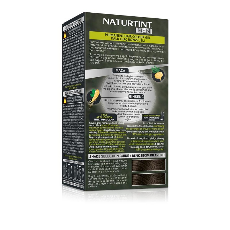 Naturtint Men 5N Açık Kestane Erkekler için Doğal Saç Boyası 170ML